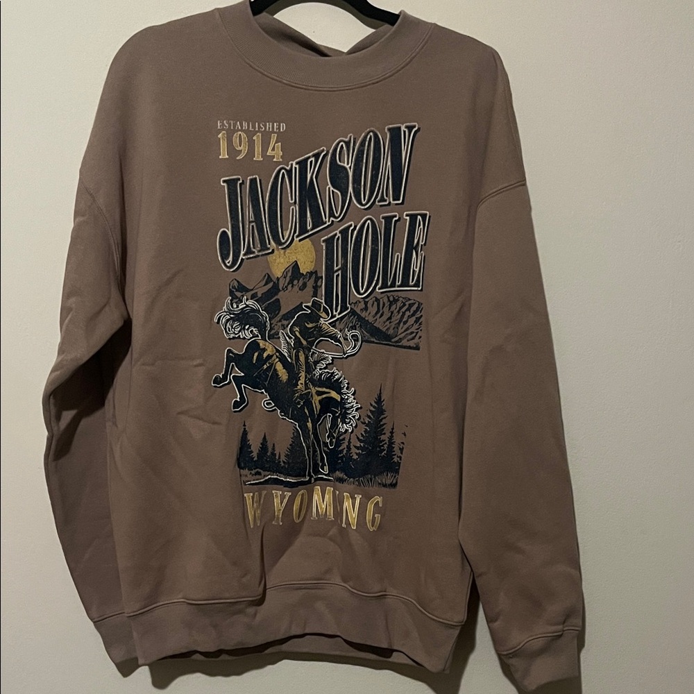 Brown Jackson Hole Graphic Sweater